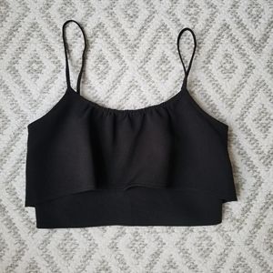 EXPRESS Black Ruffle Crop Top size XS